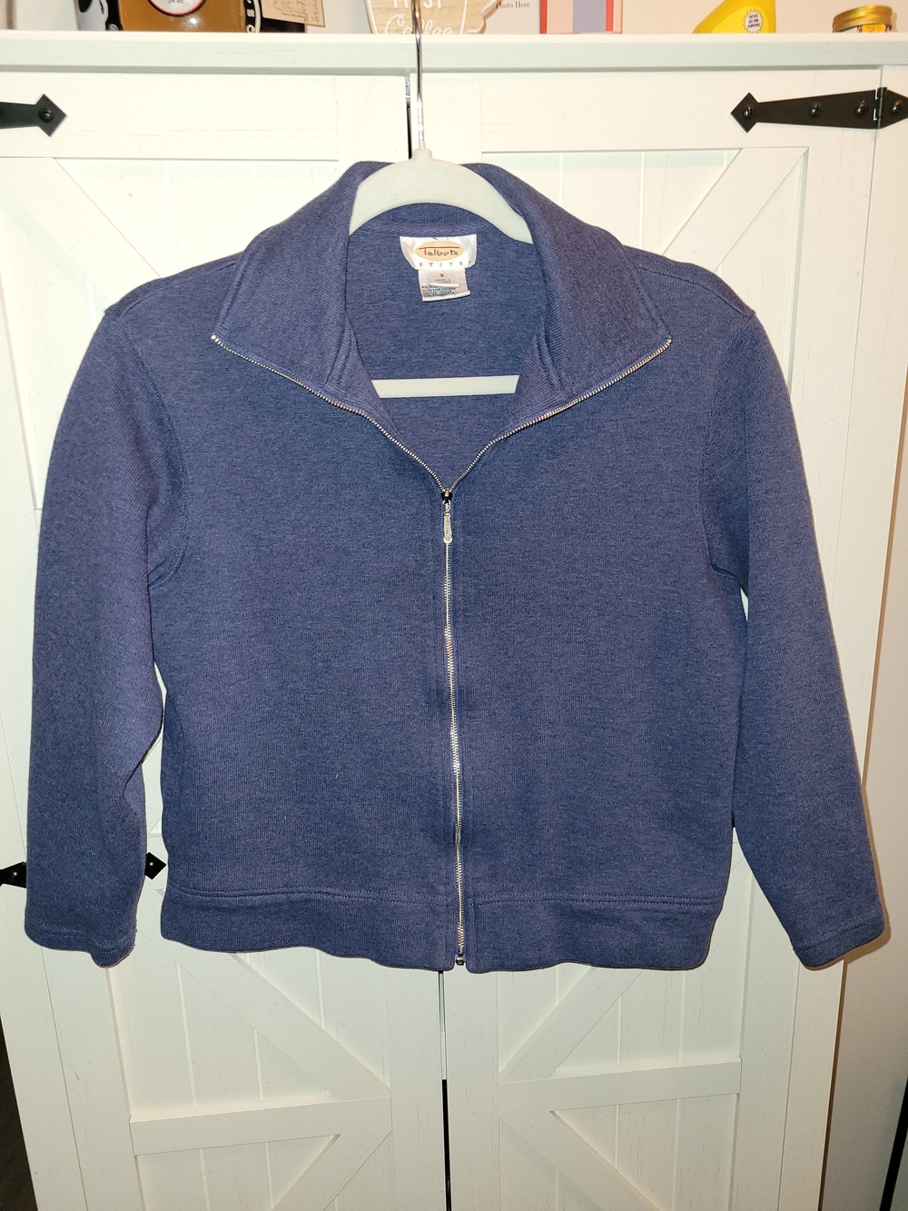 Talbots Navy Zip-Front Teddy Jacket